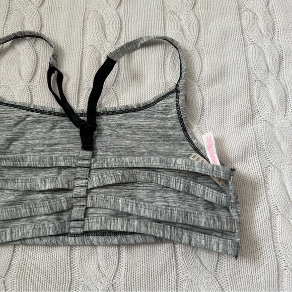 Victoria’s Secret Pink Bralette Bra Grey Black Size L | Strappy Back - Picture 7 of 10